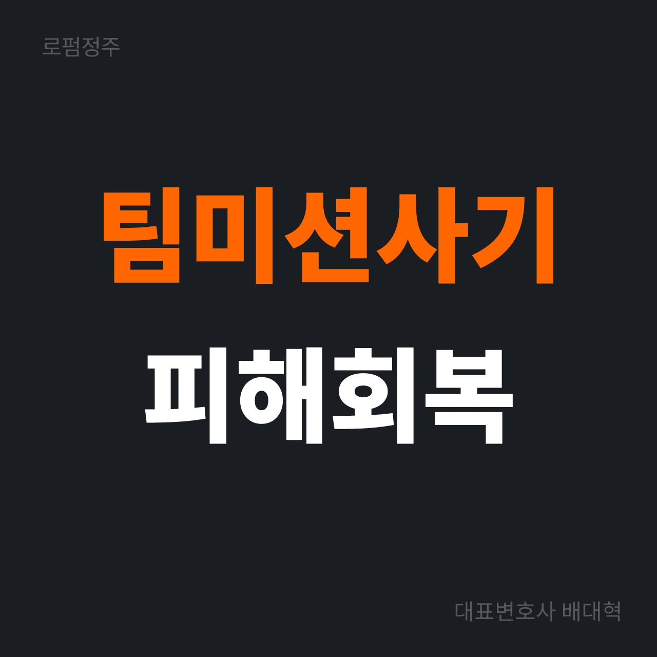 팀미션사기 피해금 회수